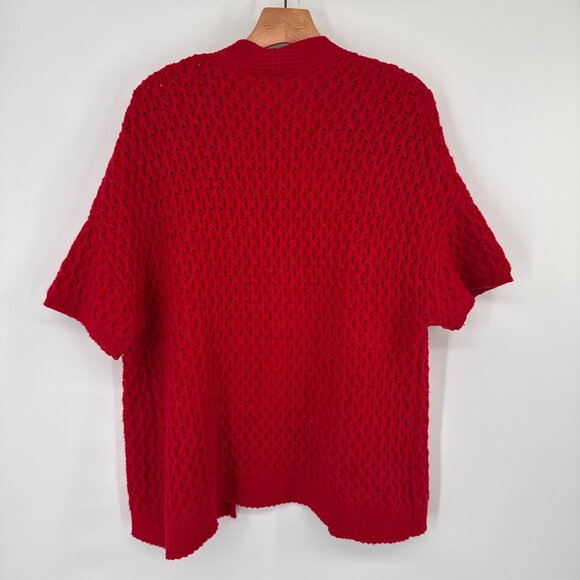 Coldwater Creek Womens Open textured Cardigan Sweater Red size 1X Wool Cotton - Picture 11 of 12